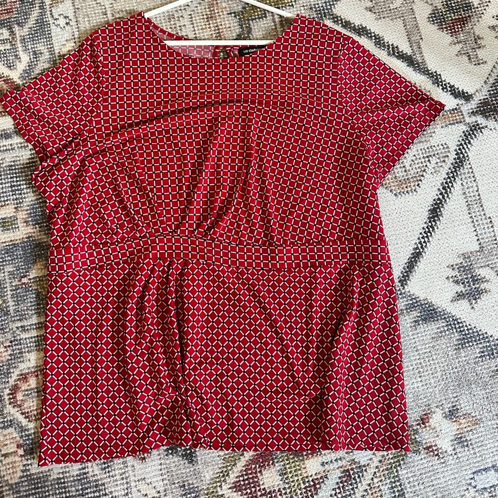 Red and white blouse